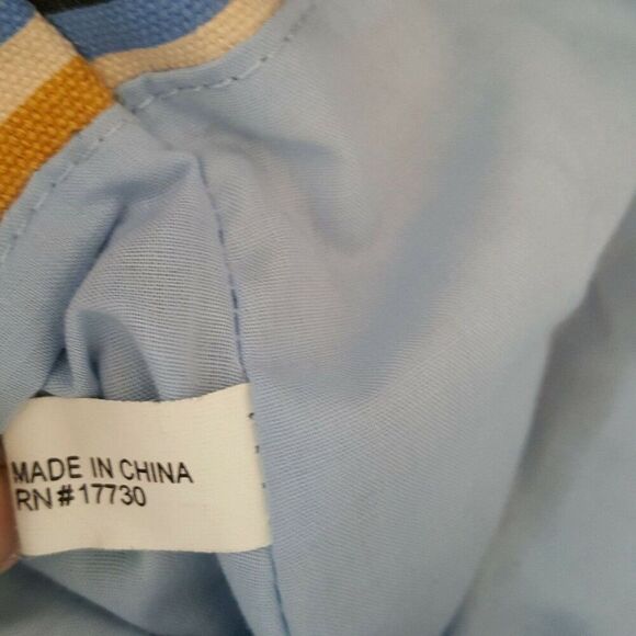 Womens Beach Bag Pink Blue Multicolor Canvas Tote Change Purse Striped - Picture 6 of 6